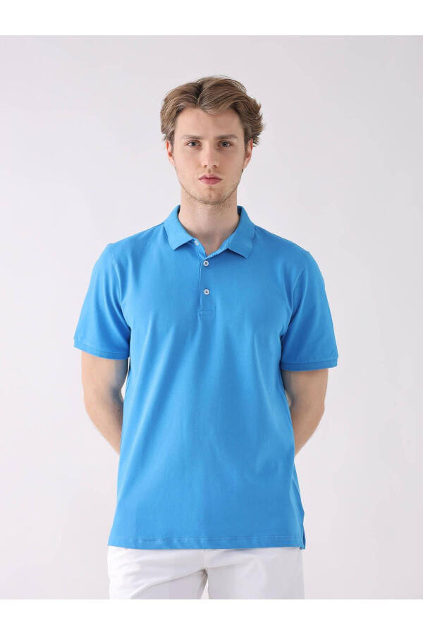 Turkuaz Slim Fit Polo Yaka Ko'ylak - 5