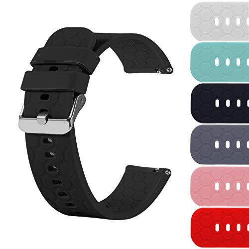 Turnwin 18mm 20mm 22mm Width Silicone Quick Release Wristband Replacement Sports Straps Bracelet Watch Band Women Men Strap with Quick Release Pins for Smartwatch - 1