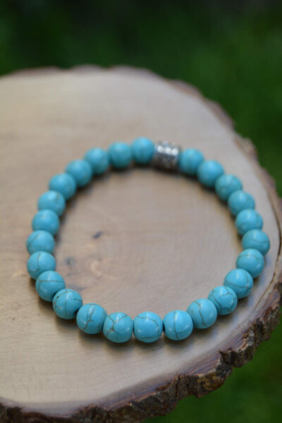 Turquoise Natural Stone Unisex Bracelet - 5