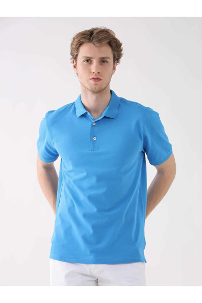 Turquoise Slim Fit Polo T-Shirt - 2