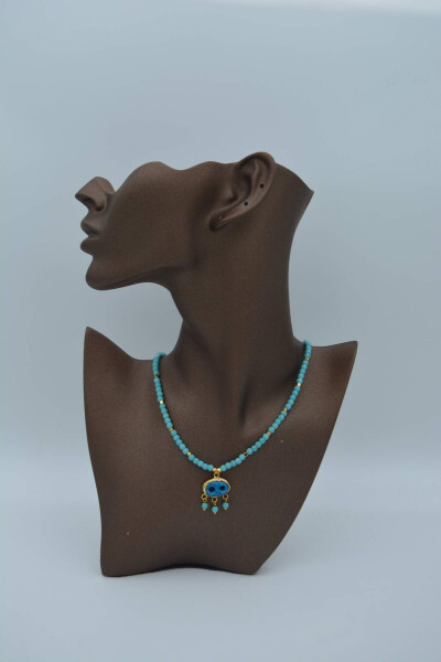 Turquoise Syriac Eye of Protection and Healing Necklace - 2