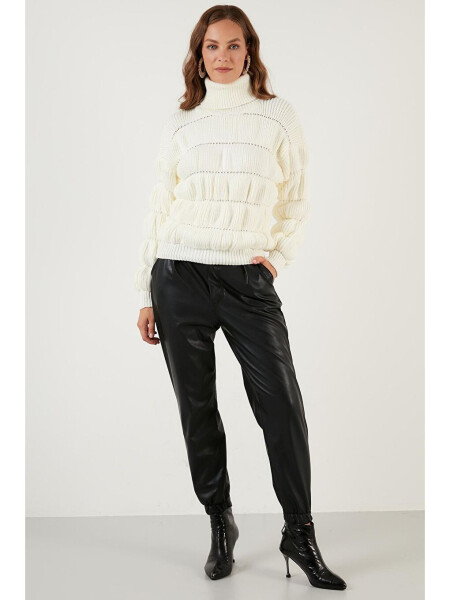 Turtleneck Ribbed Knit Sweater 4616108 - 5