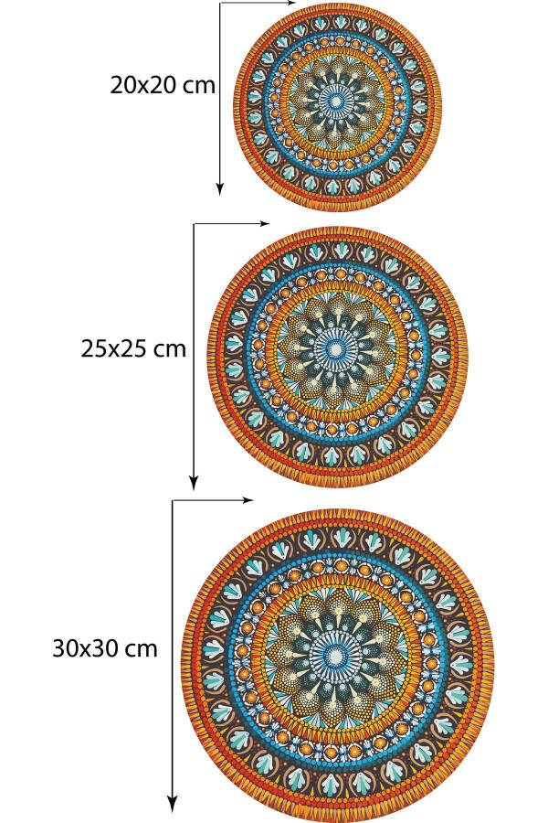 Turuncu Mandala MDF Tablo Ahşap Duvar Dekoru Duvar Süsü - 6