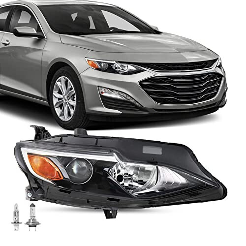 TUSDAR 2019-2022 Chevy Malibu Halogen Farlar İçin Uygun Değiştirme Far Grubu Fabrika Far Sağ Yolcu Tarafı Ampüller Dahil - 1