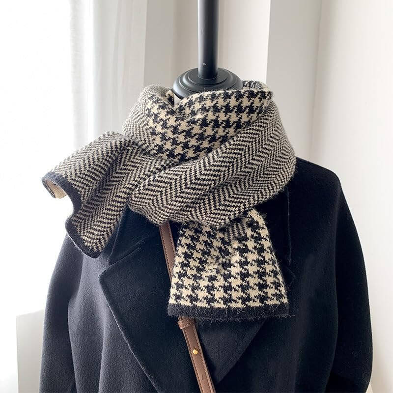 TUSOPORT Scarf For Women Winter Cashmere Neck Scarf Plaid Winter Scarf Fall Softest Classic Warm - 9