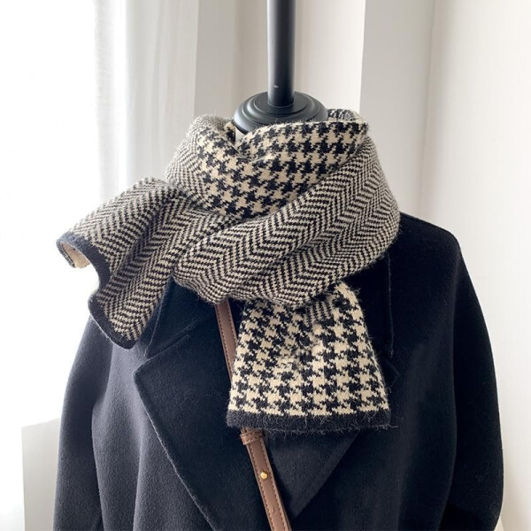 TUSOPORT Scarf For Women Winter Cashmere Neck Scarf Plaid Winter Scarf Fall Softest Classic Warm - 5