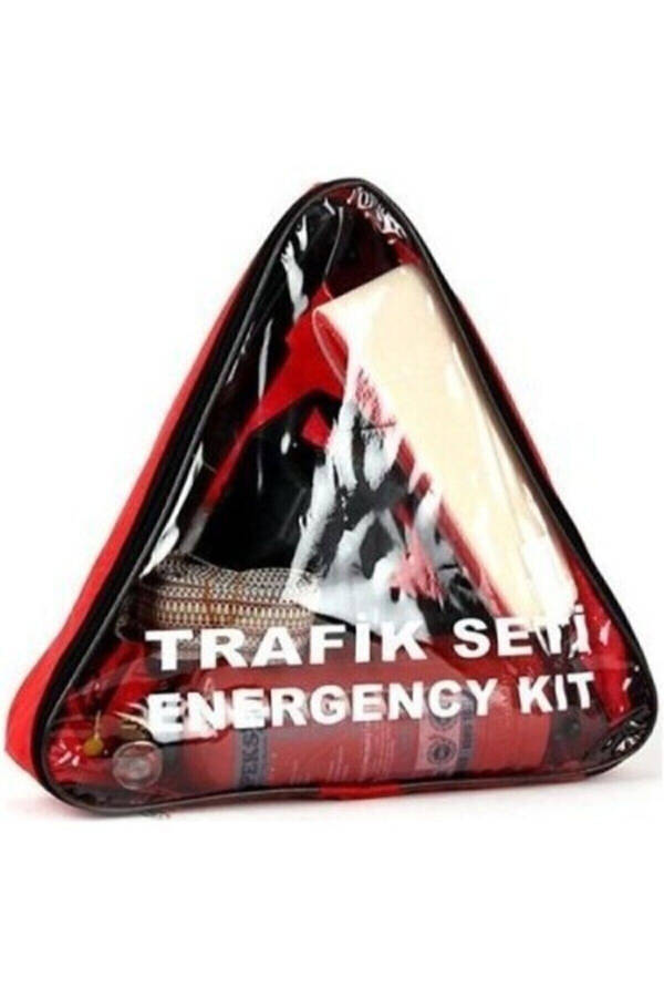 TÜVTÜRK Compliant Triangle Traffic Set with Cloth Bag and Highway Approved First Aid Triangle - 1