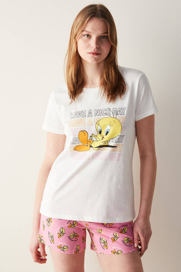 Tweety Çok Renkli Şortlu Pijama Takımı - 14