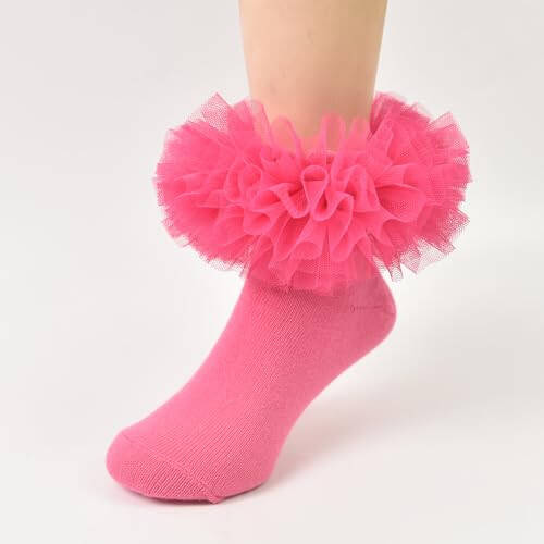 TWINKLING AT DOWN Girls Socks Fluffy Ruffled Edge Princess Dress Socks Lace Dance Socks Newborn/Baby/Toddler/Girl - 9