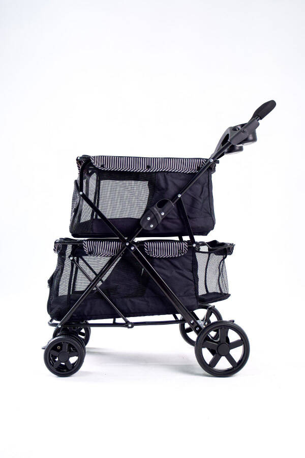 Twins Pet Stroller 51*85*100 Cm Black - 15