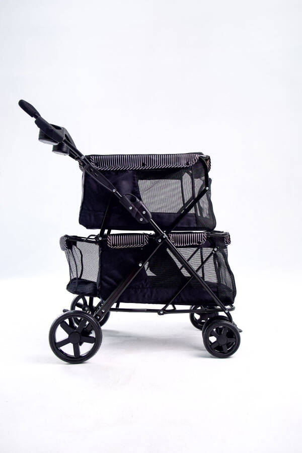 Twins Pet Stroller 51*85*100 Cm Black - 18