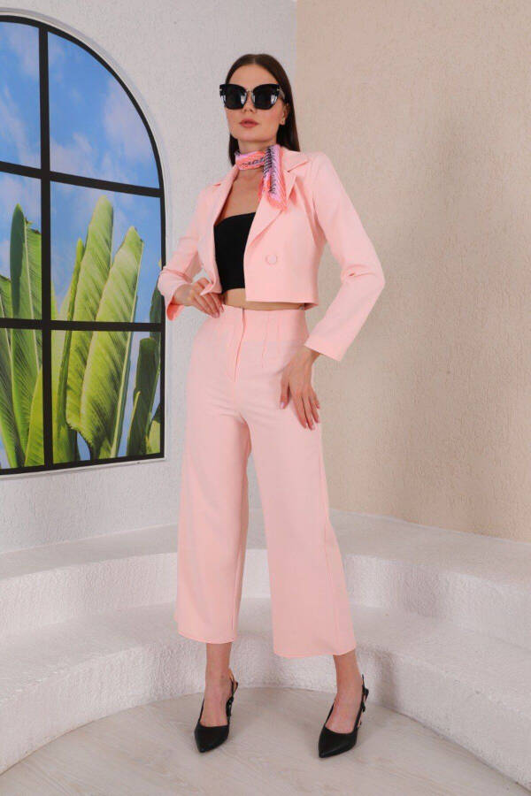 Two-Button Relaxed Trousers Short Jacket Suit - 3