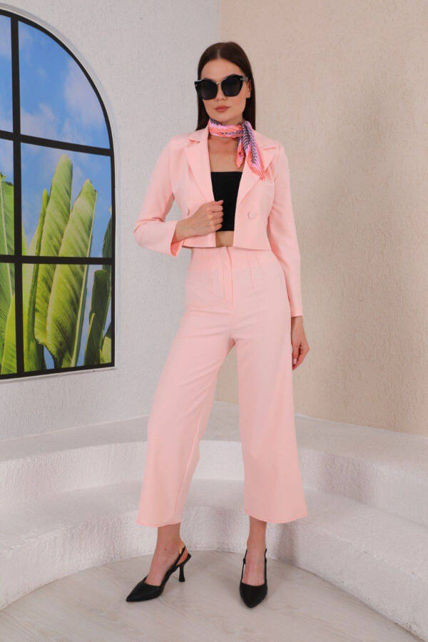 Two-Button Relaxed Trousers Short Jacket Suit - 4