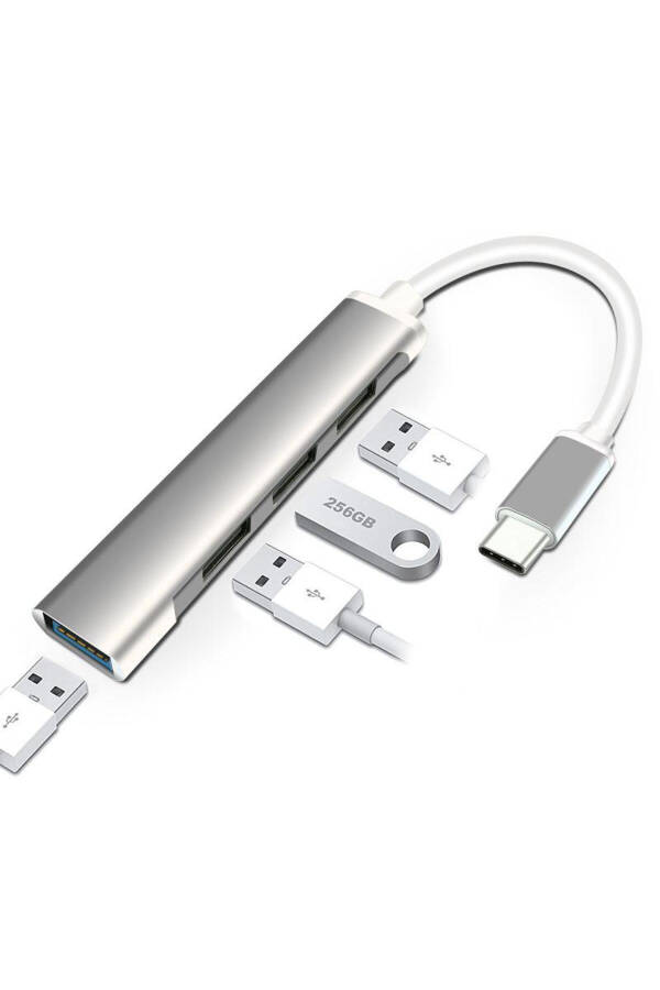 Type-C Usb 3.1 to 4 Ports Usb 3.0 Hub OTG Multiplier Adapter C809 - 6