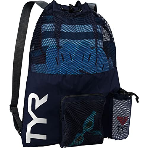 <p>TYR Big Mesh Mummy Backpack for Swim, Gym and Workout Gear, Black, 40-Liter Capacity</p> - 2