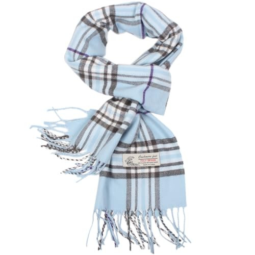 TZ Promise Plaid Cashmere Feel Classic Soft Luxurious Winter Scarf For Men Women - 2