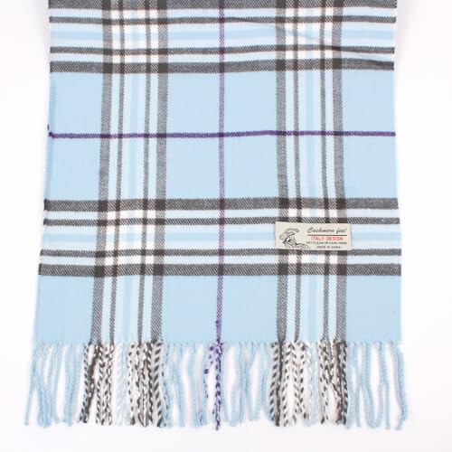 TZ Promise Plaid Cashmere Feel Classic Soft Luxurious Winter Scarf For Men Women - 4