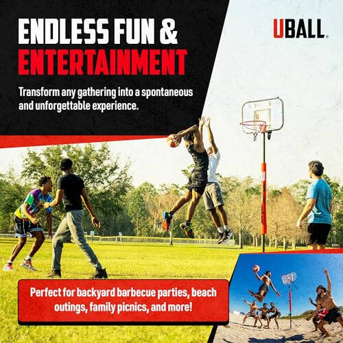 UBALL Lite | Ultra Taşınabilir Açık Hava Basketbol Potası | Plajda, Çimde, Araba Bagajında Oyna | Dakikalar İçinde Kurulum | Yükseklik Ayarlanabilir Tam Boyutlu Çember | Çocuklar ve Yetişkinler İçin Bahçe Oyunu | Oyun Topu Dahil - 6