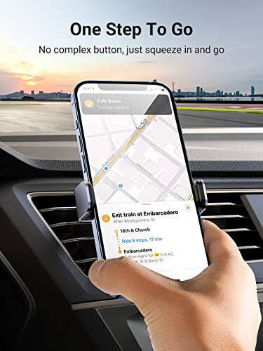 UGREEN Car Vent Phone Mount Air Vent Clip Holder Cell Phone Car Mount Phone Holder Compatible with iPhone 15 14 13 12 Pro Max Mini Plus, iPhone 11 SE XS XR 8 7 6 6S Smartphone - 2