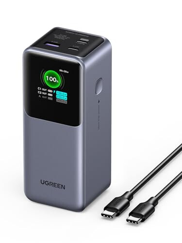 UGREEN Nexode Power Bank 20000mAh Bundle with USB C to USB C Cable 3.3FT Compatible with iPhone 15/15 Pro/15 Pro Max, MacBook Pro/Air, Galaxy S24/S23, iPad Pro/Air, Pixel 8 - 2