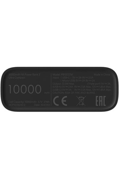 Ultra Compact Pro 3 10000 mAh Black Power Bank - 3