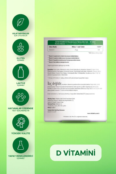 Ultra D3 Vitamini 1000 IU 96 Kapsül - 6