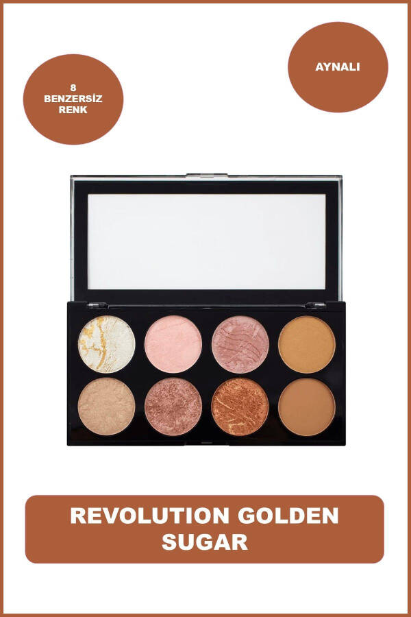 Ultra Golden Sugar 8-Color Blush Palette with Pink - 1