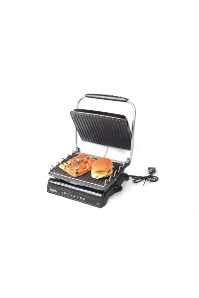 Ultra Plus Organic Cast Iron Grill & Toaster Machine Black Grill Attachment, Brushed, Drip Tray - 3