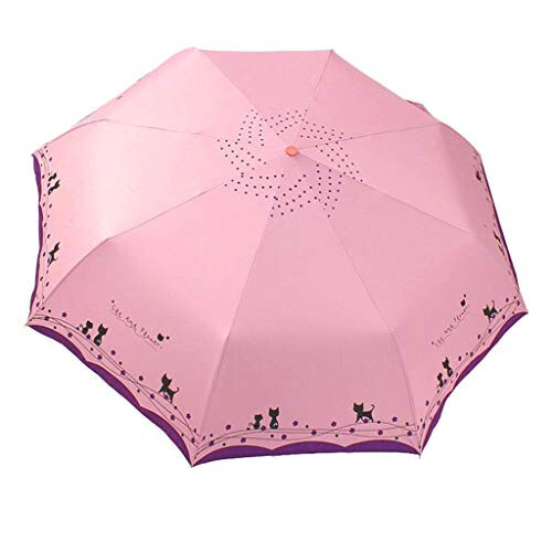 umbresen Windproof Compact Travel Folding Cute Cat Umbrella,Auto Open Close Rain&Sun Lightweight Portable Umbrellas with Cover for Kids Women Men - 7