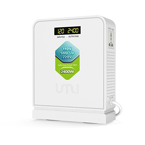 UMI 2400W Adım Atmalı Gerilim Dönüştürücü 110v - 220v, Ağır Hizmet Tipi Güç Dönüştürücü 110v - 220v, Büyük Kapasiteli Cihazlar İçin Güç Transformatörü, Adım Atmalı 110v - 220v - Avrupa Cihazları İçin Dönüştürücü - 1