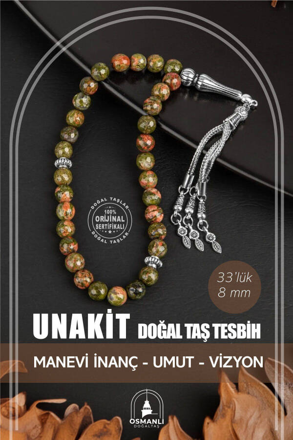 Unakit Tabiiy Toshlar Tasbihi (33 dona - 8 mm) - 1