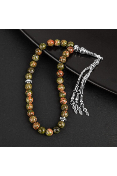 Unakite Natural Stone Prayer Beads (33 beads - 8mm) - 2