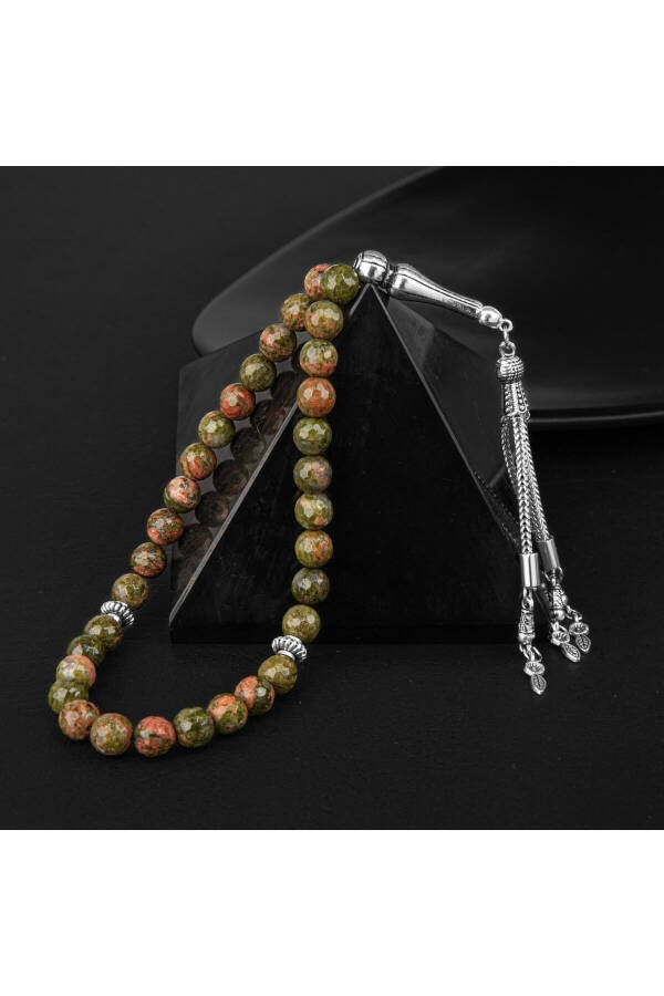 Unakite Natural Stone Prayer Beads (33 beads - 8mm) - 3