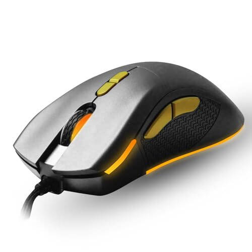 Unbreakable Gaming M-1 Wired Gaming Mouse - High-Performance PC Gaming Mouse with 12,000DPI Adjustable Sensor - Mouse Wired Gaming Accessories for Desk - Ergonomic Light Up Mouse with Side Buttons - 6