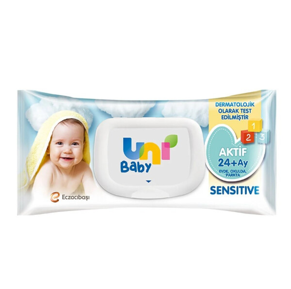 Uni Baby Aktif Sensitive Bebek Islak Mendil 24+ Ay 52 Adet - 1