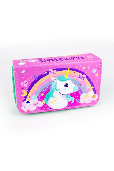 Unicorn Dream Like Pen Box Organizer Three Compartments (PINK PEN CASE) - 2