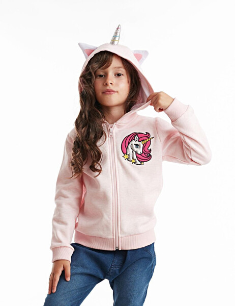 Unicorn Kapüşonlu Kız Çocuk Sweatshirt - 5