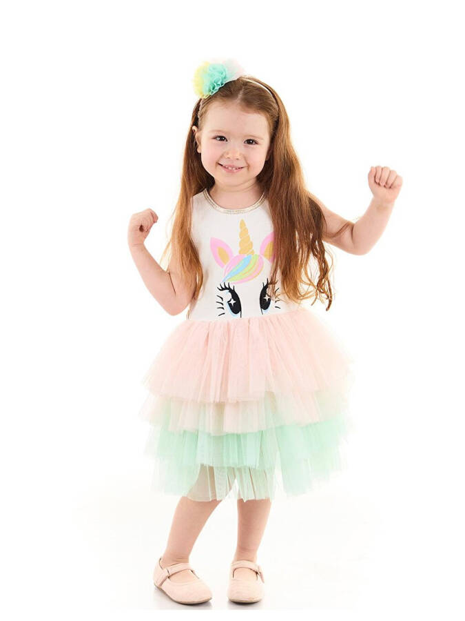 Unicorn Printed Girl's Tutu Dress - 2