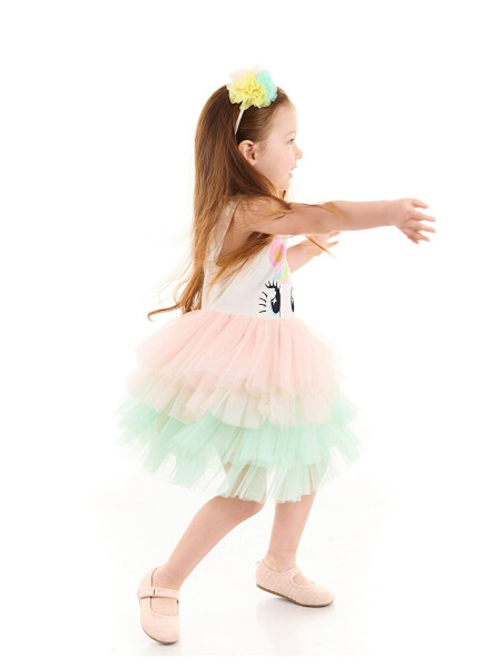 Unicorn Printed Girl's Tutu Dress - 3