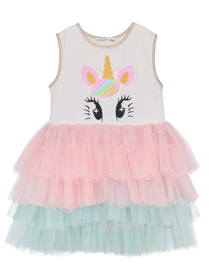 Unicorn Printed Girl's Tutu Dress - 5