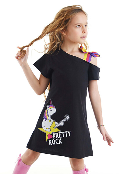 Unicorn Rock Black Dress for Girls - 6