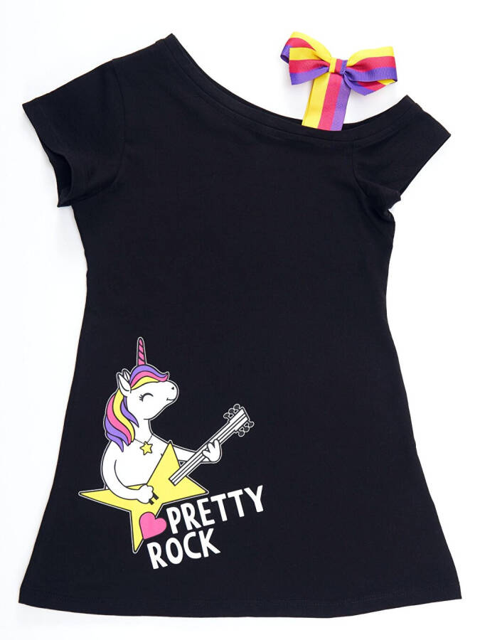 Unicorn Rock Black Dress for Girls - 8