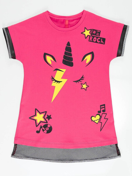 Unicorn Rock Fuchsia Girl Dress - 3