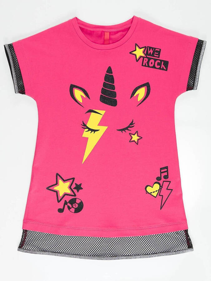 Unicorn Rock Fuchsia Girl Dress - 3