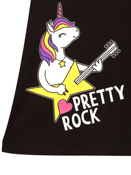 Unicorn Rock Kız Çocuk Siyah Elbise - 5