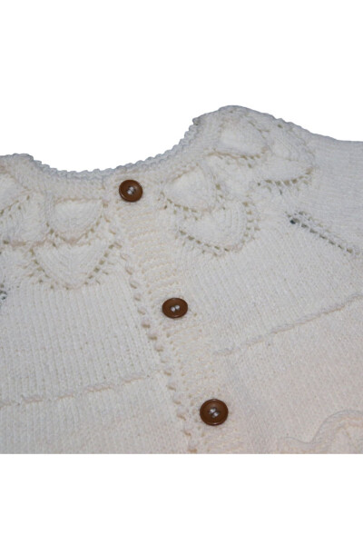 Unique Baby Hand-Knitted Pocket Cardigan with Openwork - 4