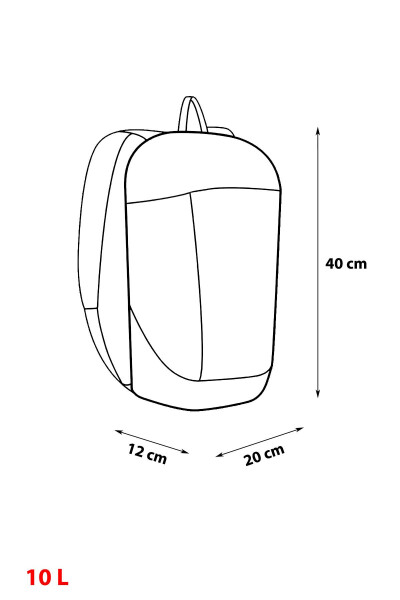 Unisex 2 Bo'limli Qora Tashqi Mashg'ulotlar Piyoda Yurish Lager Velosiped Sport (10L) Orqa Sumkasi - 2