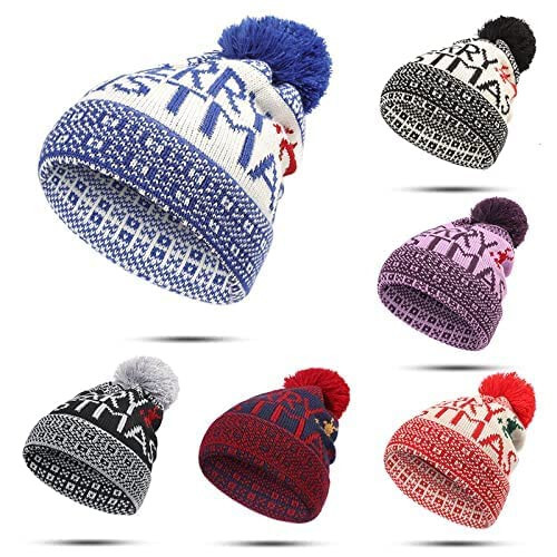 Unisex Autumn and Winter Knitted Hat Thick Soft Warm Chunky Beanie Cap Knit Warm Hat Soft Hat for Christmas - 6