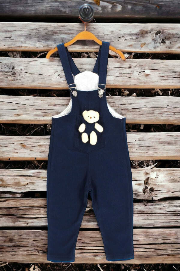 Unisex Baby Bear Printed Colorful Dungarees Jumpsuit Lycra Stretchable Fabric Adjustable Straps - 1