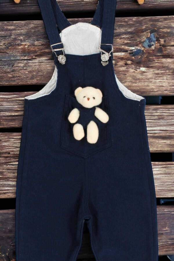 Unisex Baby Bear Printed Colorful Dungarees Jumpsuit Lycra Stretchable Fabric Adjustable Straps - 2